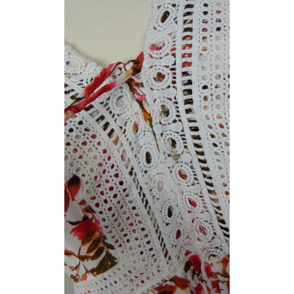 Torrid Cottagecore Babydoll Crochet Trim Top Women 4X Floral Lace Up Tassel Boho - Picture 5 of 11